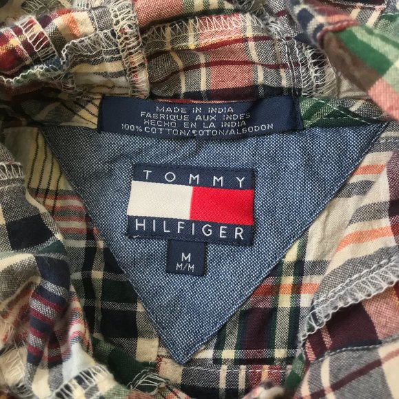 Tommy Hilfiger Plaid Hooded Long Sleeve Shirt M - Picture 6 of 6